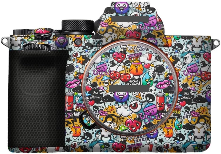 A7M5 Anti-Scratch Camera Cover Decal Skin for Sony ILCE-7M5 / A7 V Camera A7V Protector Wrap Cover Film Sticker Accessories (Graffiti White, for Sony A7V/A7M5)