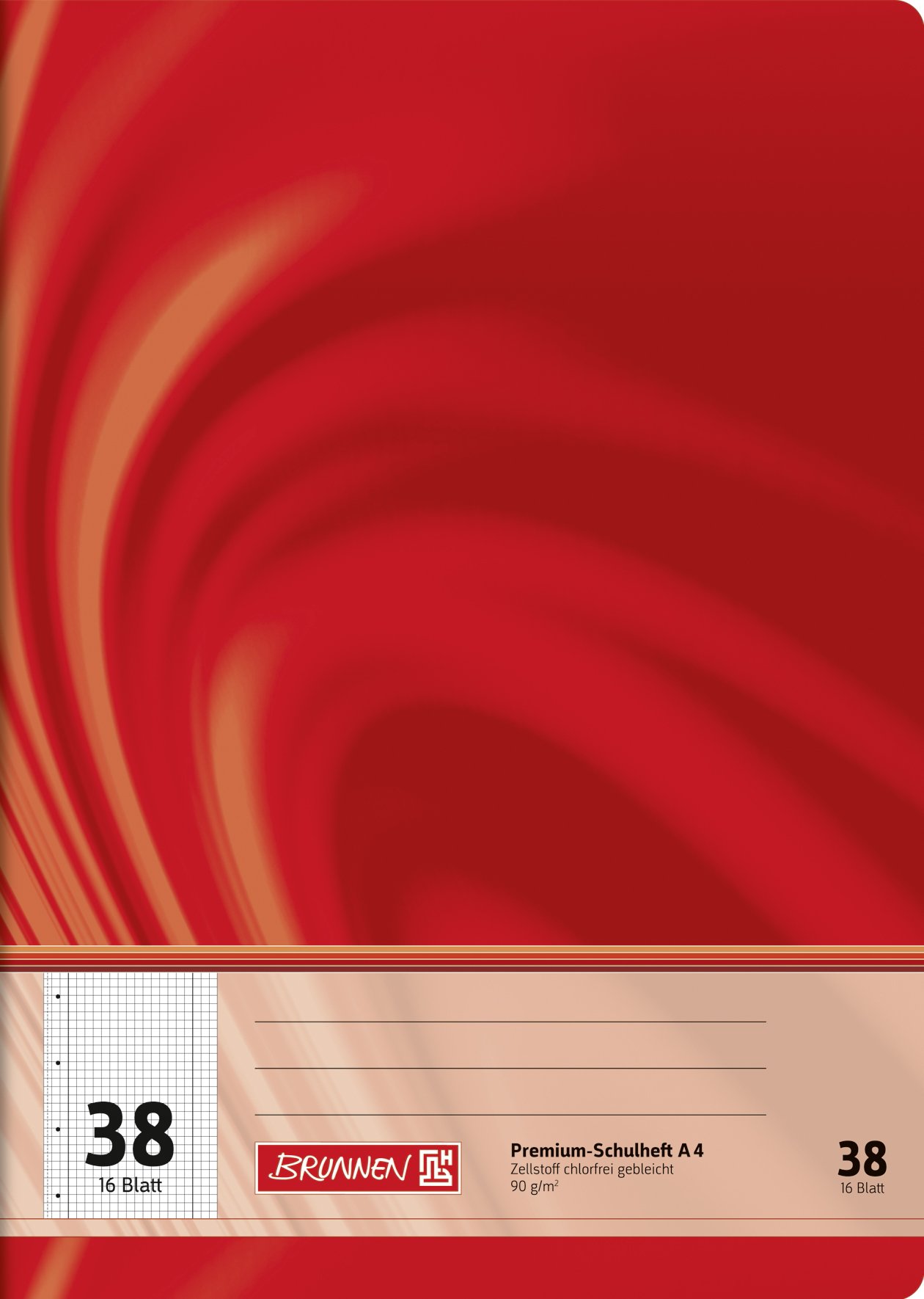 Brunnen Vivendi 104473802 School Notebook A4 16 Sheets 5 mm Squared with Margin Ruled Exercise Book – 10/12)