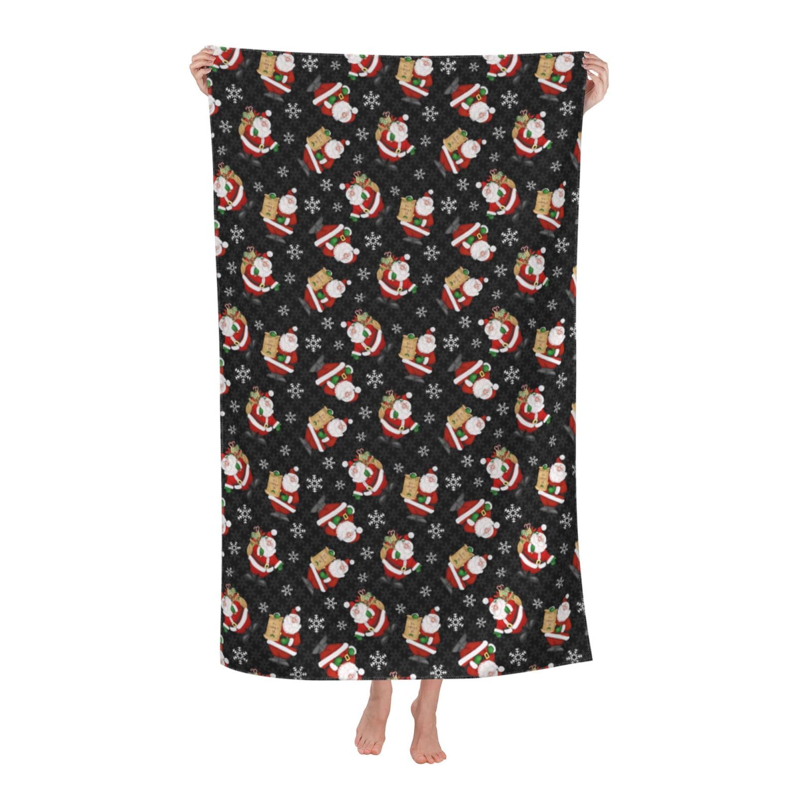 Cbaaghh Merry Christmas Happy Print Adult Beach Towels,Beach & Pool Towel,Beach Towels,Towels For Camping