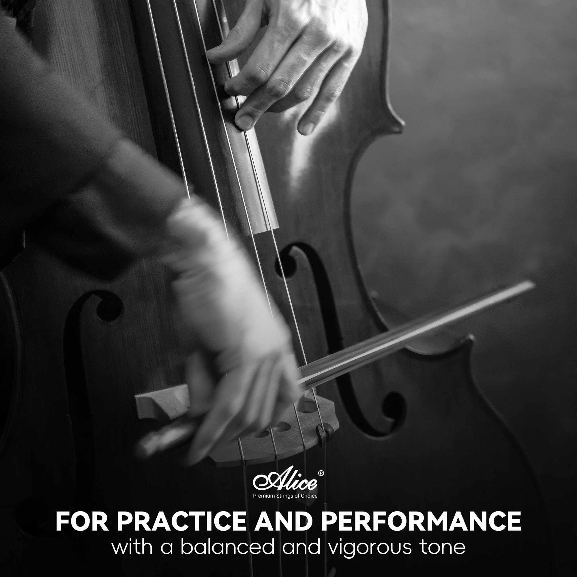 Alice Corde per contrabbasso, anima in acciaio per doppio basso per pratica e prestazioni, tono equilibrato e vigoroso, adatto per basso 3/4