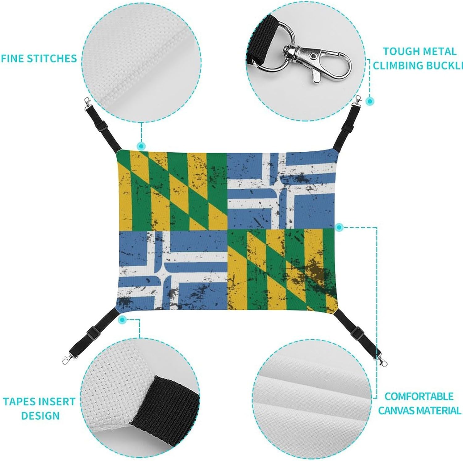 review Retro Maryland Style Portland Flag Cat Hammock- Comfort & Style Soft Pet Bed for Cat Puppy Or Small Pet