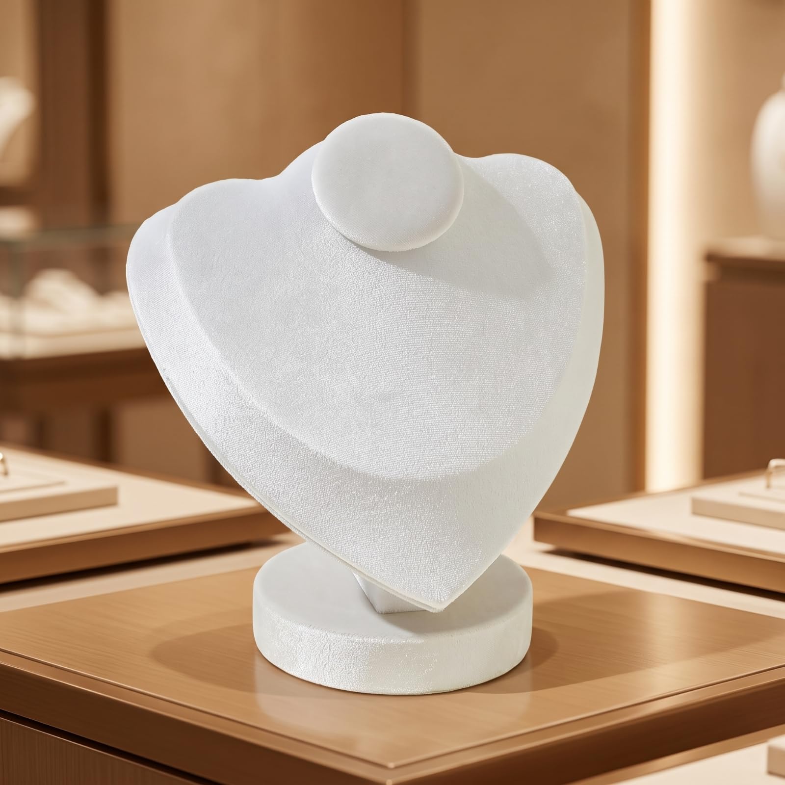 Buste à Bijoux En Velours Épuré, Blanc, style to 11