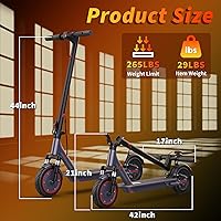 Vista 49 de Patinete eléctrico – Neumáticos sólidos de 8.5"/10", motor de 350 W/500 W, hasta 19-22 MPH y 21-24 millas de largo alcance portátil para adultos