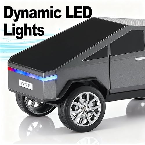 Miniatura 8 de Altavoz de réplica Bluetooth modelo de camión futurista con pantalla LED, regalo considerado para fanáticos del diseño de automóviles y usuarios de