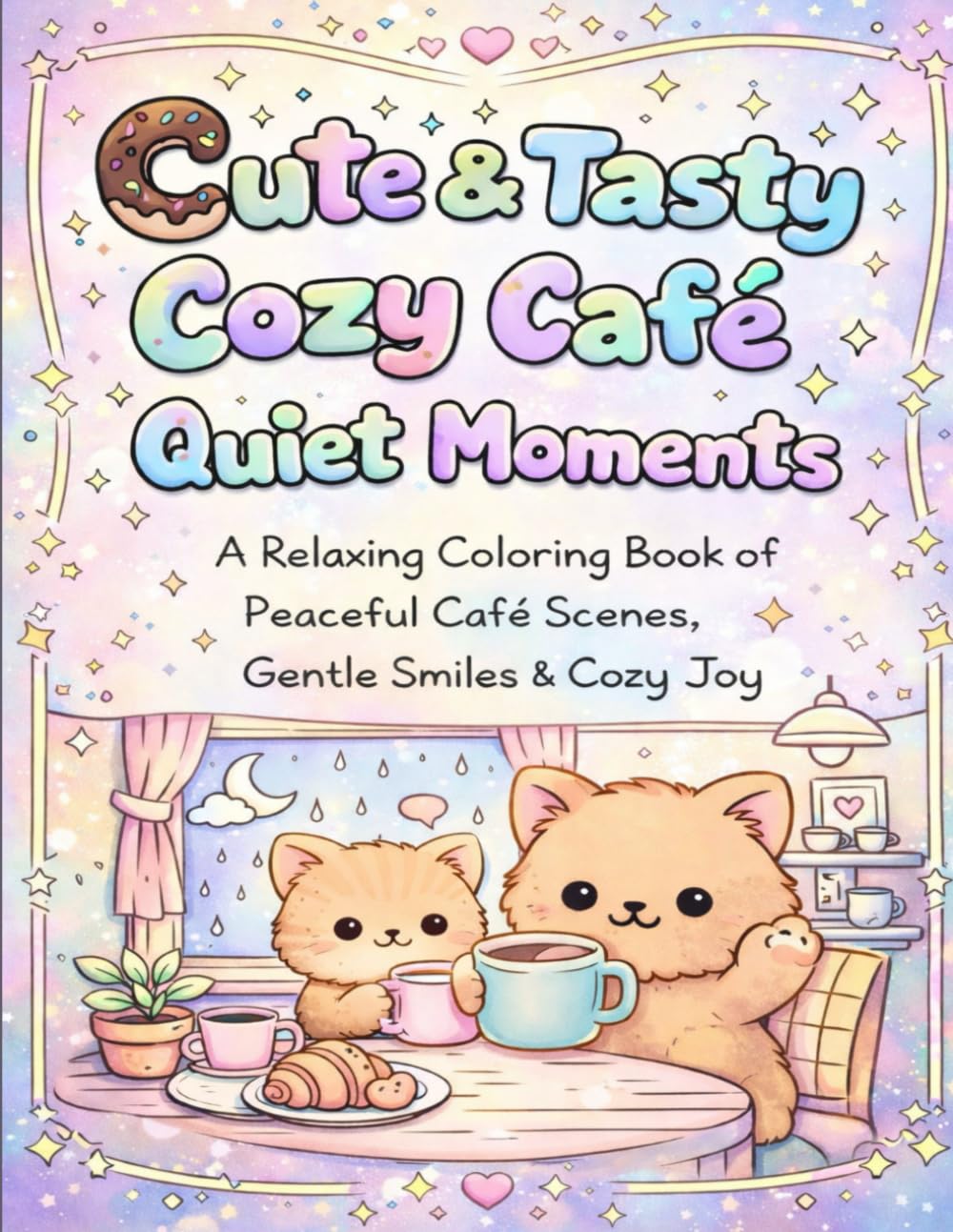 Cute & Tasty Cozy Cafe' Quiet Moments: A Relaxing Coloring Book of Peaceful Cafe' Scenes, Gentle Smiles & Cozy Joy