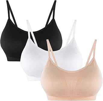 B.BANG Padded Bralettes for Women Seamless Strappy Sports Bra Comfortable Mini Yoga Camisole Bras