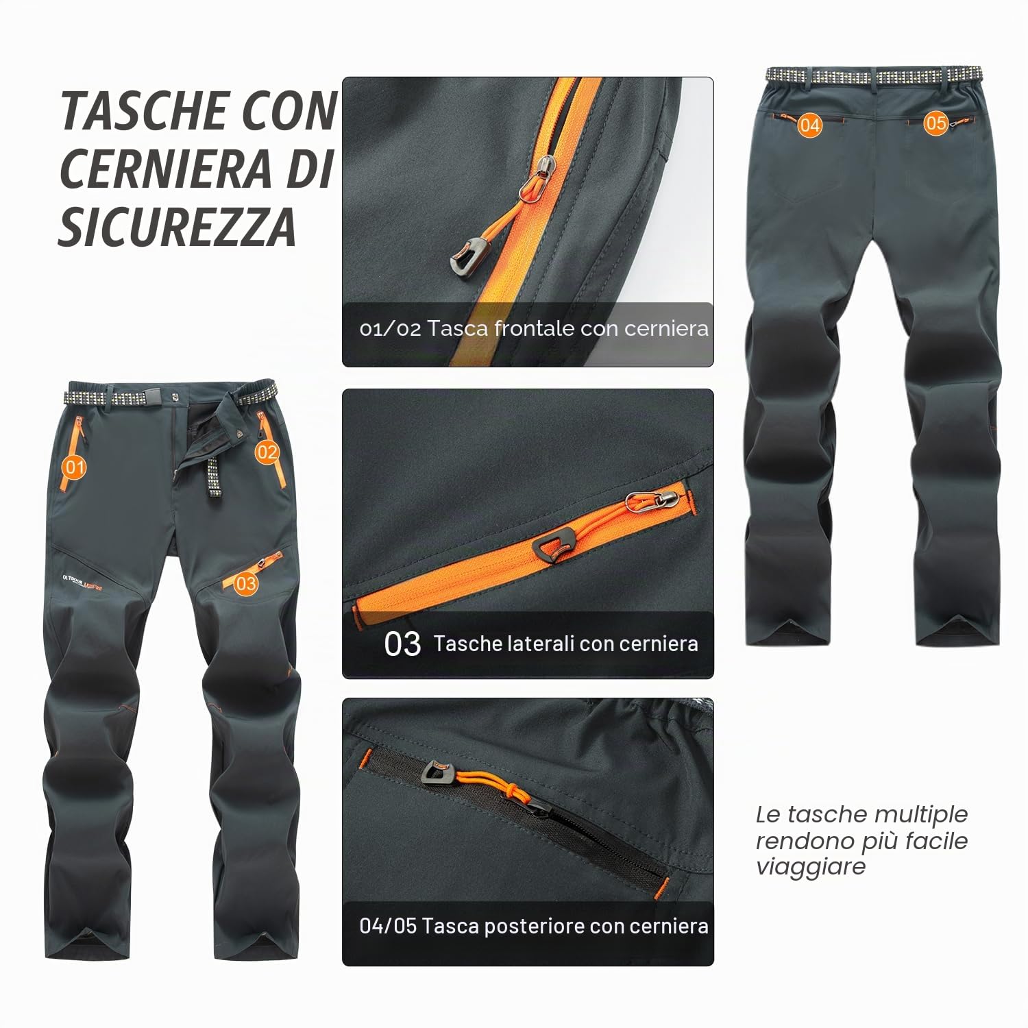 LHHMZ Pantaloni da Trekking da Uomo Primavera Estate Pantaloni da Passeggio Sportivi Comodi e Traspiranti Pantaloni Casual da Arrampicata da Trekking