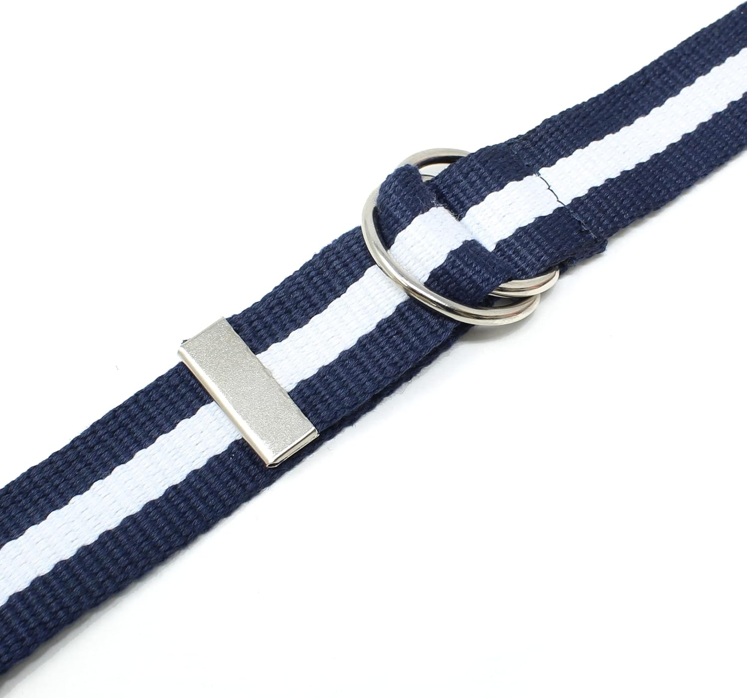 Canvas Web Belt D-Ring Buckle 1.25" Wide Metal Tip Multi-Color - Image 4