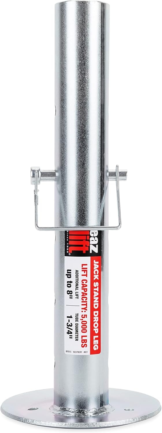 Camco Eaz-Lift Side Wind Jack Drop Leg | Provides an Extra 1-1/2 to 9-1/2-inches of Height to Your RV Jack | 2,000 lbs Lift Capacity (50008)