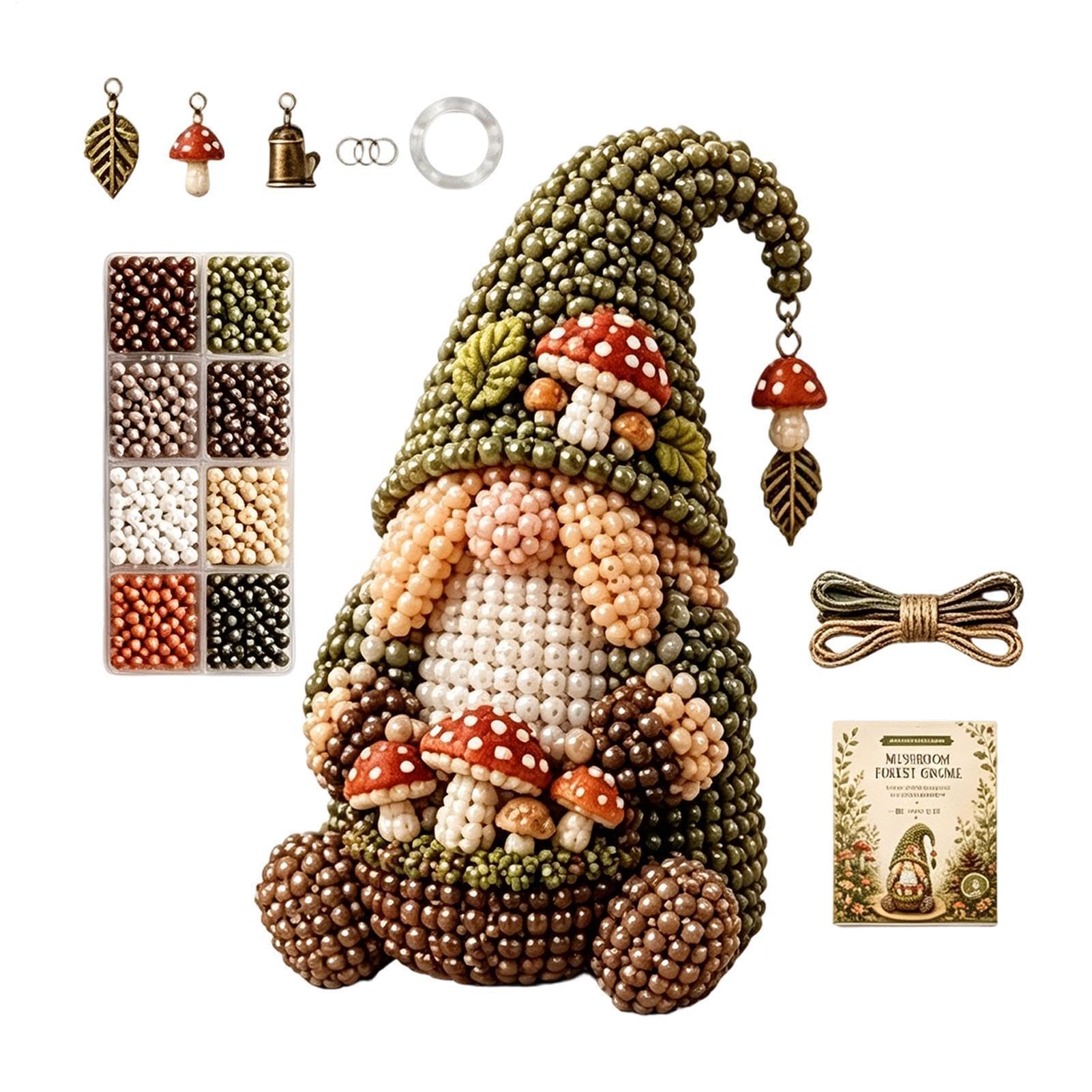 Kit de gnomo de perlas 3D con instrucciones para manualidades de adultos 8