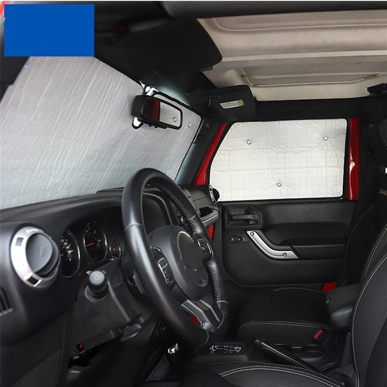 Protector Solar Lateral Coche para Jeep para Wrangler JK 2/4 Puertas 2007-2017, Parasol para Ventana Trasera Y Delantera De Coche, Cubierta Aislante, Almohadilla Sombrilla De Coche (Color : For 4 DOO