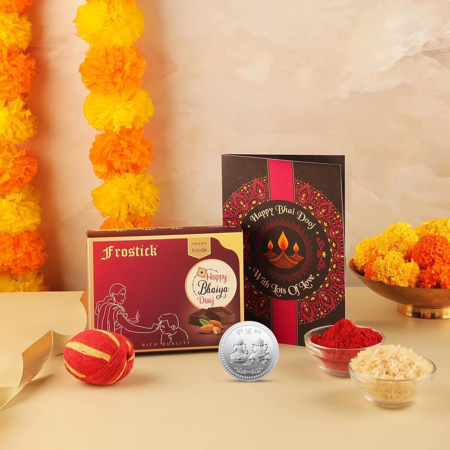 See full amazon price history chart for Frostick Bhai dooj Chocolate Combo | Gift Combo for Brother | Chocolate for Brother, Greeting card, Kalawa Dhaga, Roli,Chawal, Silver Coin And Pack of 4 Hand made chocolate Frostick Bhai dooj Chocolate Combo | Gift Combo for Brother | Chocolate for Brother, Greeting card, Kalawa Dhaga, Roli,Chawal, Silver Coin And Pack of 4 Hand made chocolate (B0BC4TLHRC) Amazon Price History, Amazon Price Tracker