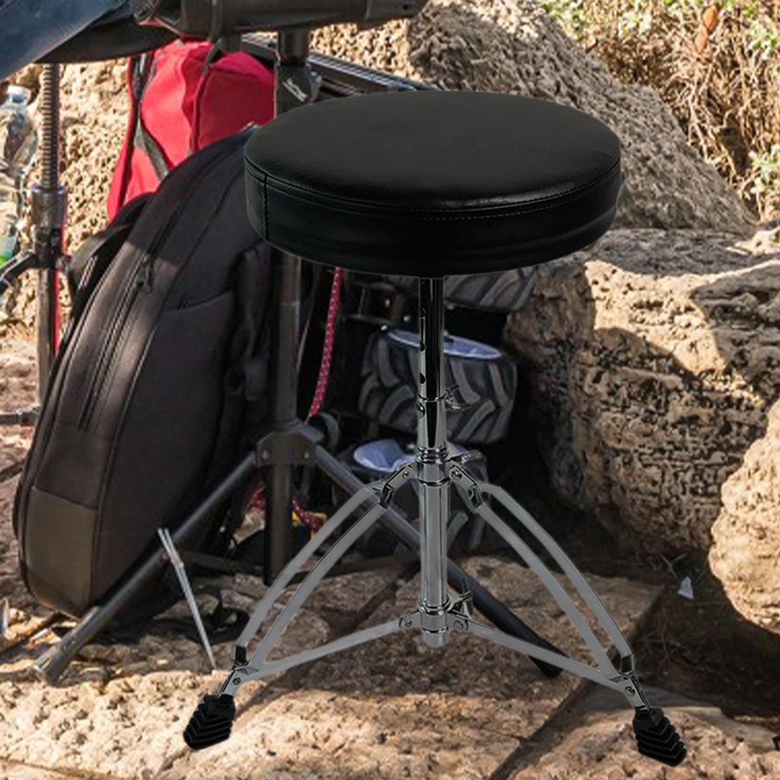 Qianly Taburete de Batería con Asiento de Batería Resistente para Artistas Bateristas de Rendimiento