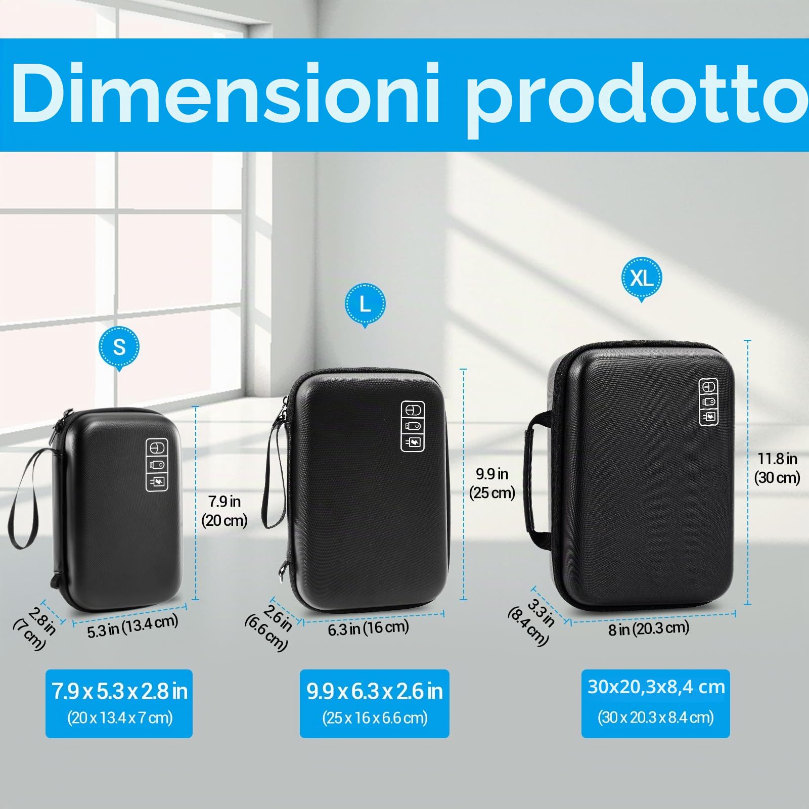 ProCase Organizer Cavi, Porta Cavi da Viaggio, Custodia per Caricatore/Power Bank/Mouse/USB Flash Disk/SD Card, Tech Pouch Viaggio Accessori Utili