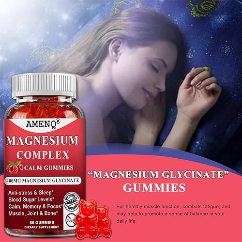 Miniatura 7 de Organic Magnesium Glycinate 400mg Gummies,10-in-1 Magnesium Gummies Glycinate with Zinc Vitamin D3 Plus L-Theanine Chelate Potassium Magnesium