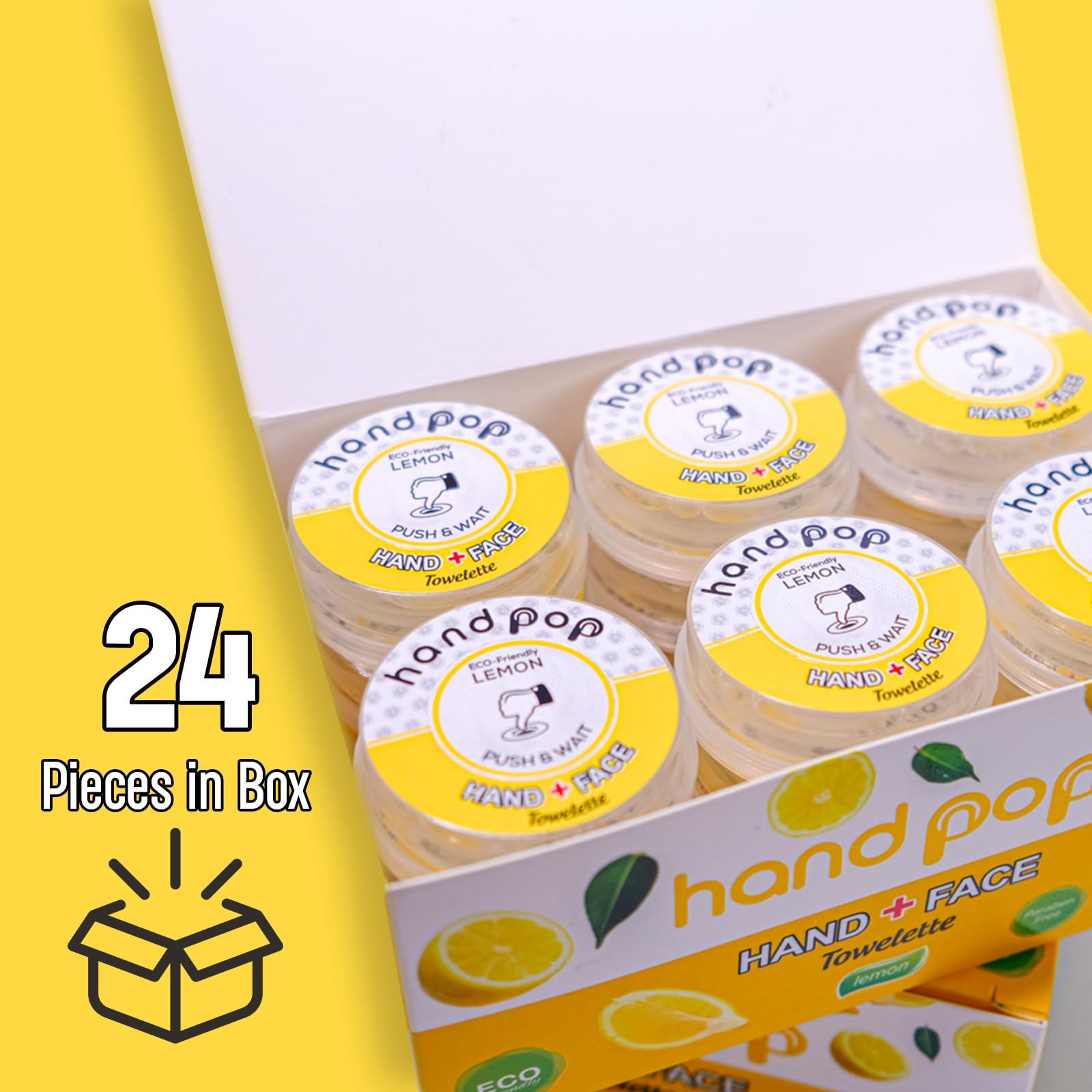 Hand Pop Lemon Scented Wipes - 24 Pack of Travel Size Wet Towelettes, Alcohol-Free, Wipes for Skin Hydration, Convenient, Eco-Friendly, Refreshing, Fits in Gym Bag, Purse, Pocket, or Luggage — Amazon image 8