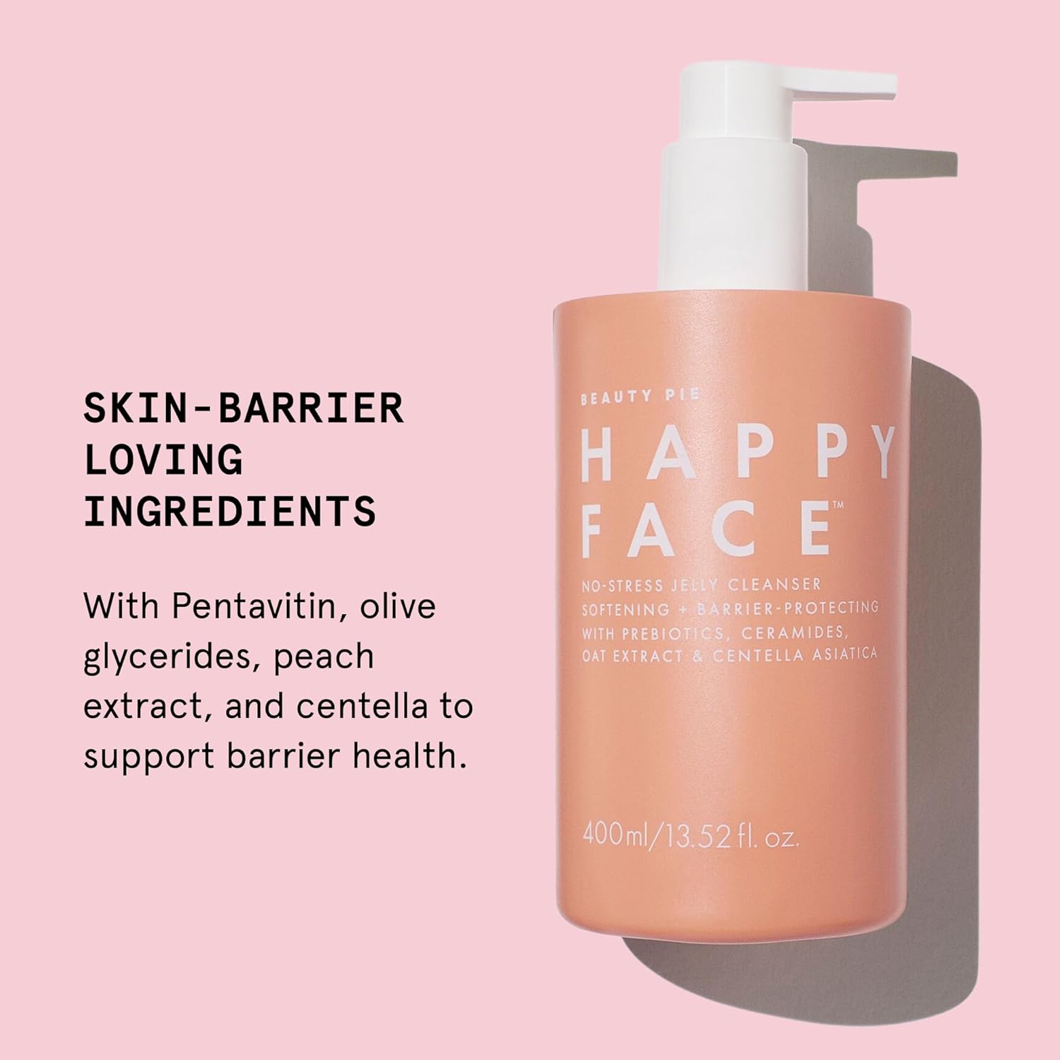 Beauty Pie Happy Face No-Stress Jelly Cleanser – Soothing Aloe, Oat & Rose Gel-Cream for Hydrated, Calm Skin