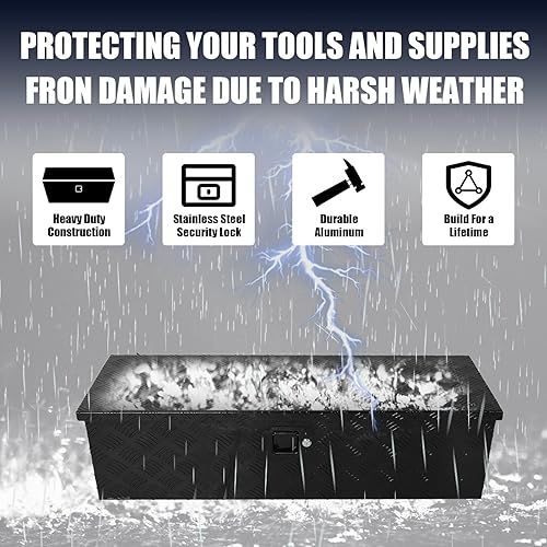 Miniatura 6 de confote Caja de herramientas chapada en aluminio resistente a rayas, caja de herramientas para camioneta, caravana, remolque, caja de herramientas,