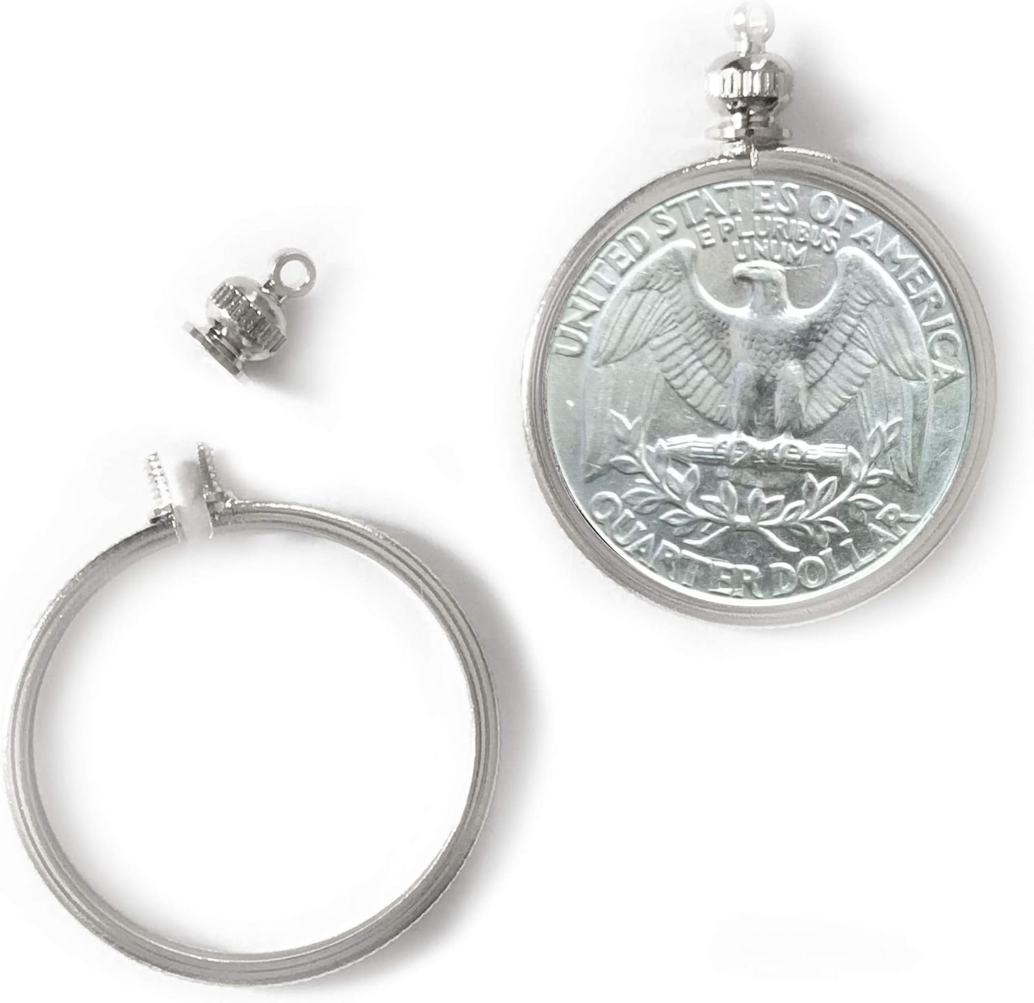 25 Cent/USA Quarter Coin Holder Bezel 1 pc ~ for Charm, Necklace, Pendant, Display