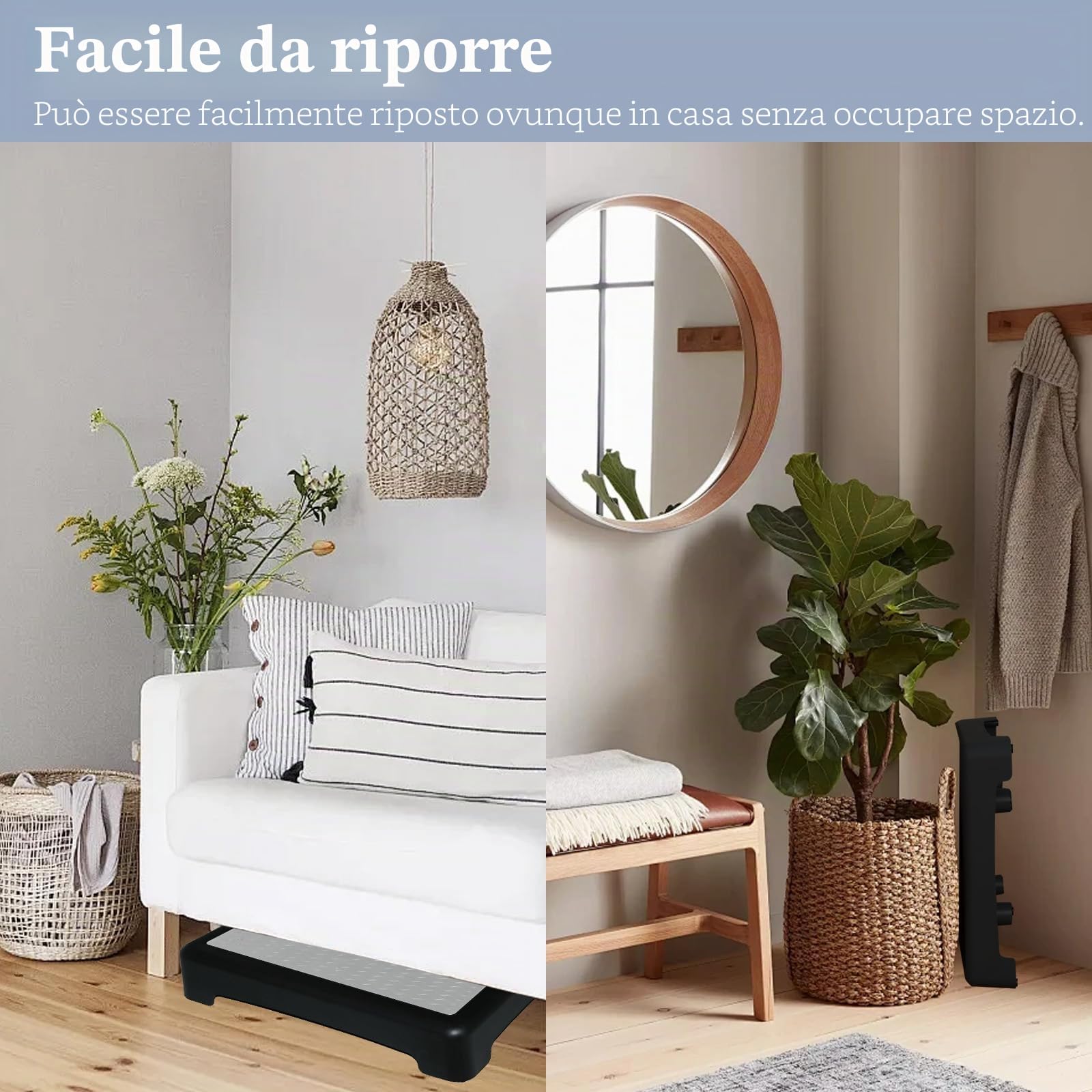 Pedana per interni ed esterni, per anziani, capacità di carico 200 kg, poggiapiedi con protezione antiscivolo, sgabello e aiuto per salire, ideale per scale, bagno, vasca da bagno, auto (44 x 34 x 9,5