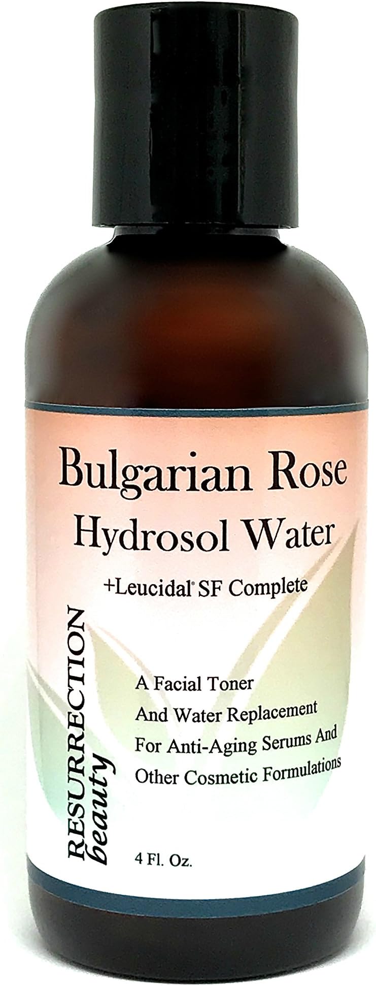 RESURRECTIONbeauty Bulgarian Rose Hydrosol Water with Leucidal® SF Complete | Facial Toner & Rosewater Distillate Additive for Making Hyaluronic Acid Serum & Vitamin C Serum, 4oz.