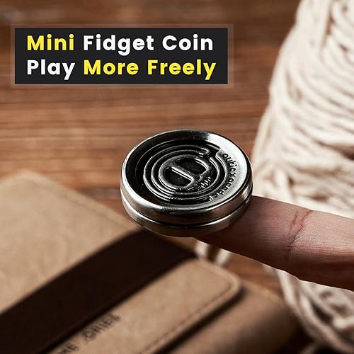 Miniatura 4 de SOWSON Haptic Coin Fidget Slider, juguete de metal para ansiedad con clicker, moneda para aliviar el estrés y la ansiedad para TDAH, control
