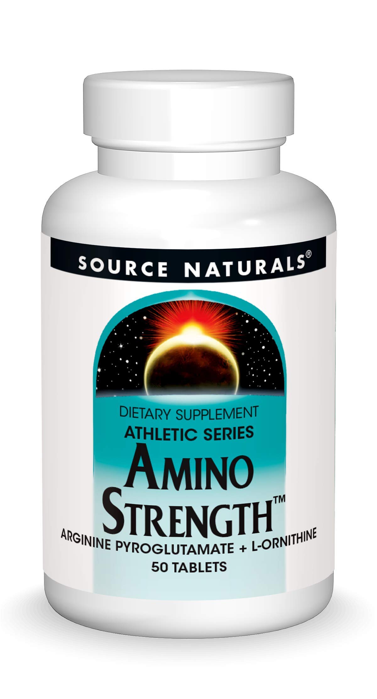 Source Naturals Amino Strength - Arginine Pyroglutamate Plus L-Ornithine - Athletic Series Dietary Supplement - 50 Tablets