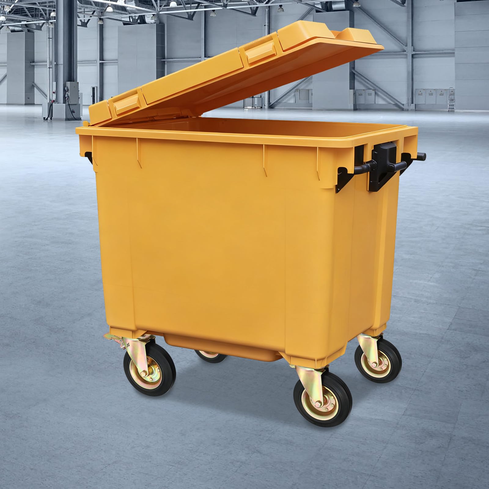 4 Stück 8 Zoll Lenkrollen(200mm), Schwerlastrollen mit Bremse, 360°-Manövrierfähigkeit Möbelrollen, Doppelkugellager, Gummirollen, Transportrollen, Schwarz
