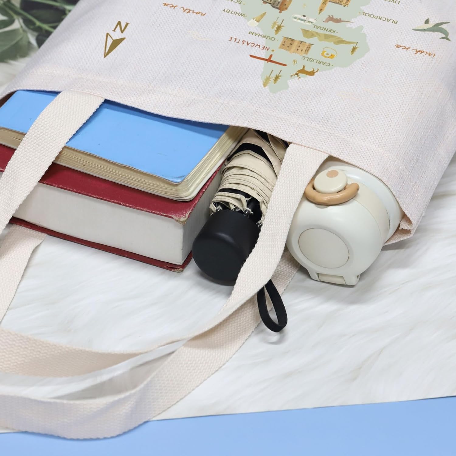 VAMSII London Souvenirs Gifts England Travel Map Tote Bag England Lover Vacation Gift London City Sky-line Gift - Image 4