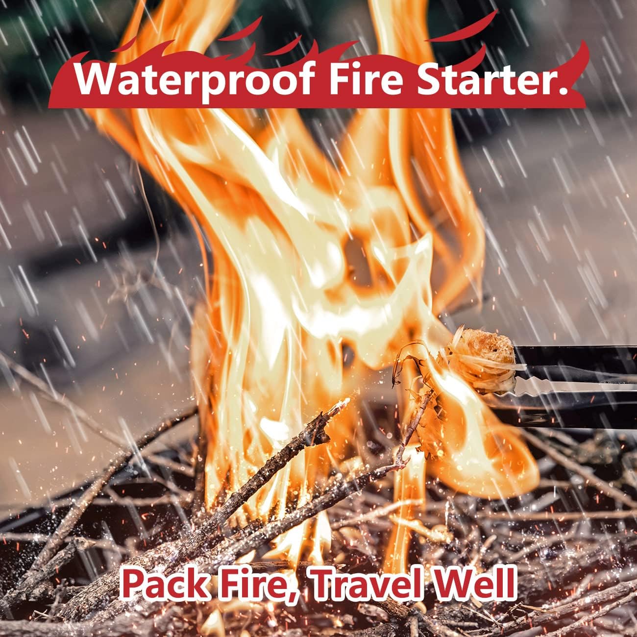 CENVILLAGE 50 Pcs Fire Starter, Firestarter for Campfires, Charcoal Starter for Charcoal Grill, BBQ, Pizza Oven, Chimney, Fireplace, Wood Pellet Stove, Fire Pit, Waterproof and Odorless : Patio, Lawn & Garden