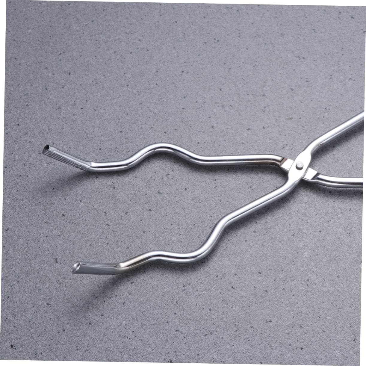 GANAZONO Chromium Plated Steel Beaker Tongs Non-slip Handle Laboratory Clamp for Crucibles and Flasks Silver Experiment Accessory