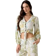 Guess Women's Eco Long Sleeve Shirley Linen Top