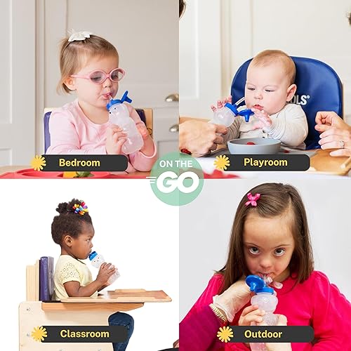 Miniatura 3 de TalkTools Honey Bear - Vaso con popote para bebés, sin BPA, botellas para terapia de grado alimenticio para entrenamiento del habla y alimentación,