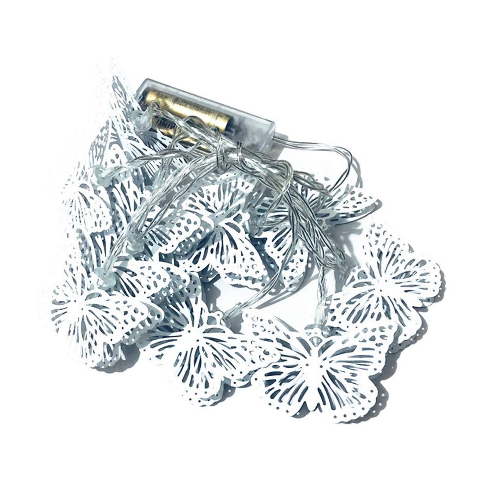 Guirlande Lumineuse LED extérieur et intérieur, boîte à Piles, Papillon Blanc, éclairage d'extérieur, idéal Les fêtes de Noël, Les Vacances, Les décorations de fenêtre, Les lanternes