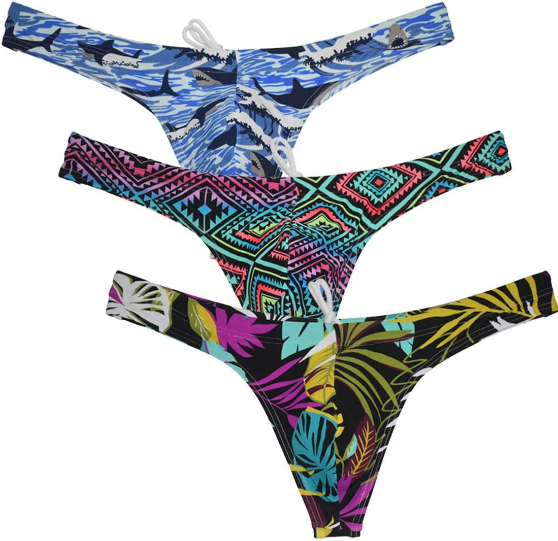 OROCOJUCO Sexy Men's Swim Thong Bikini Swimwear Board Surf Short Trunks Contour Pouch Tangas Swimsuit