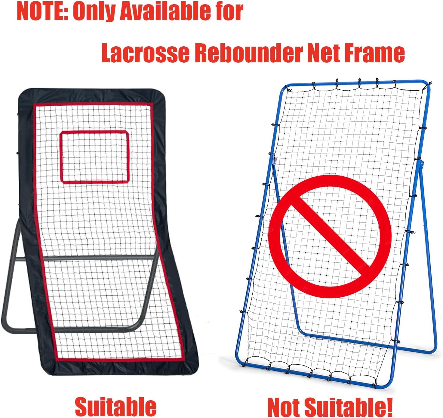 4×7 Ft Lacrosse Rebounder Net Replacement (NET ONLY) with Goal Strap and Bungee Cords for 4×7 Ft Existing Lacrosse Frames Bounce Back Net - Frame NOT Included - Image 4