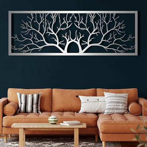 ICEWQOQU Decoración de pared de metal, arte de pared del árbol de la vida, decoración de árbol de la vida, decoración de pared de rama de metal,