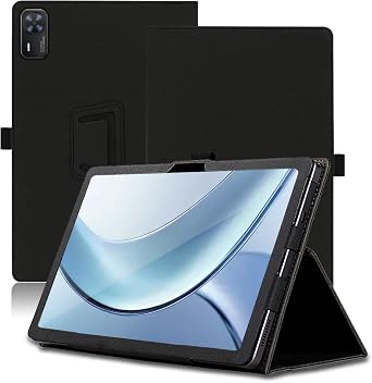 Case for DOOGEE Tab E3+ 12 inch, DOOGEE Tab E3+ Tablet Case, Folding Stand Protective Cover with Pencil Holder and Wrist Strap, Full Protection. Black