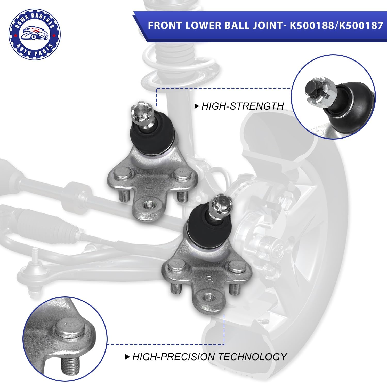 Control Arm, 4 Pcs Suspension Kit Front Lower Ball Joint Replacement For Toyota Highlander/Venza and Lexus RX350/RX350L/RX450H/RX450HL