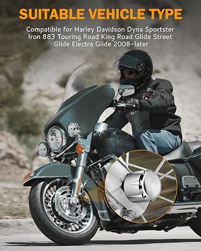 Miniatura 7 de PBYMT Tapa cromada para tuerca de eje delantero CNC de aluminio compatible con Harley Davidson Touring Road King Street Glide Electra Glide Softail