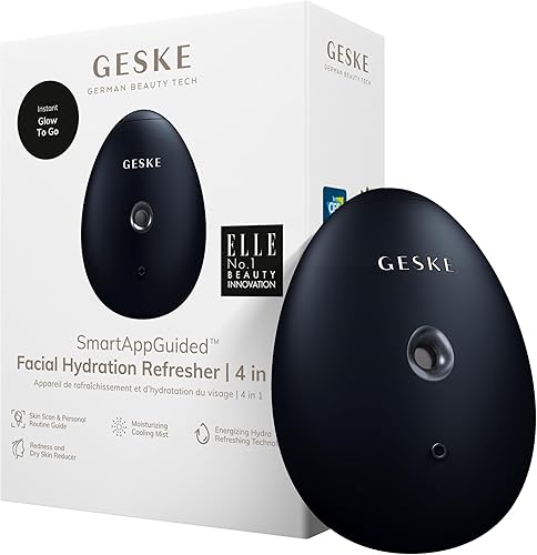GESKE SmartAppGuided - Refrescante de hidratación facial  4 en 1  Atomizador de agua  Máquina de pulverización hidratante  Rociador facial