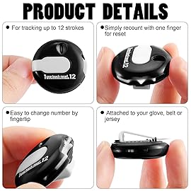 Frienda 3 Pieces Golf Score Counter Mini Golf Stroke Counter with One Touch Reset and Simple Attachment to Scorekeeper Glove in (Black)