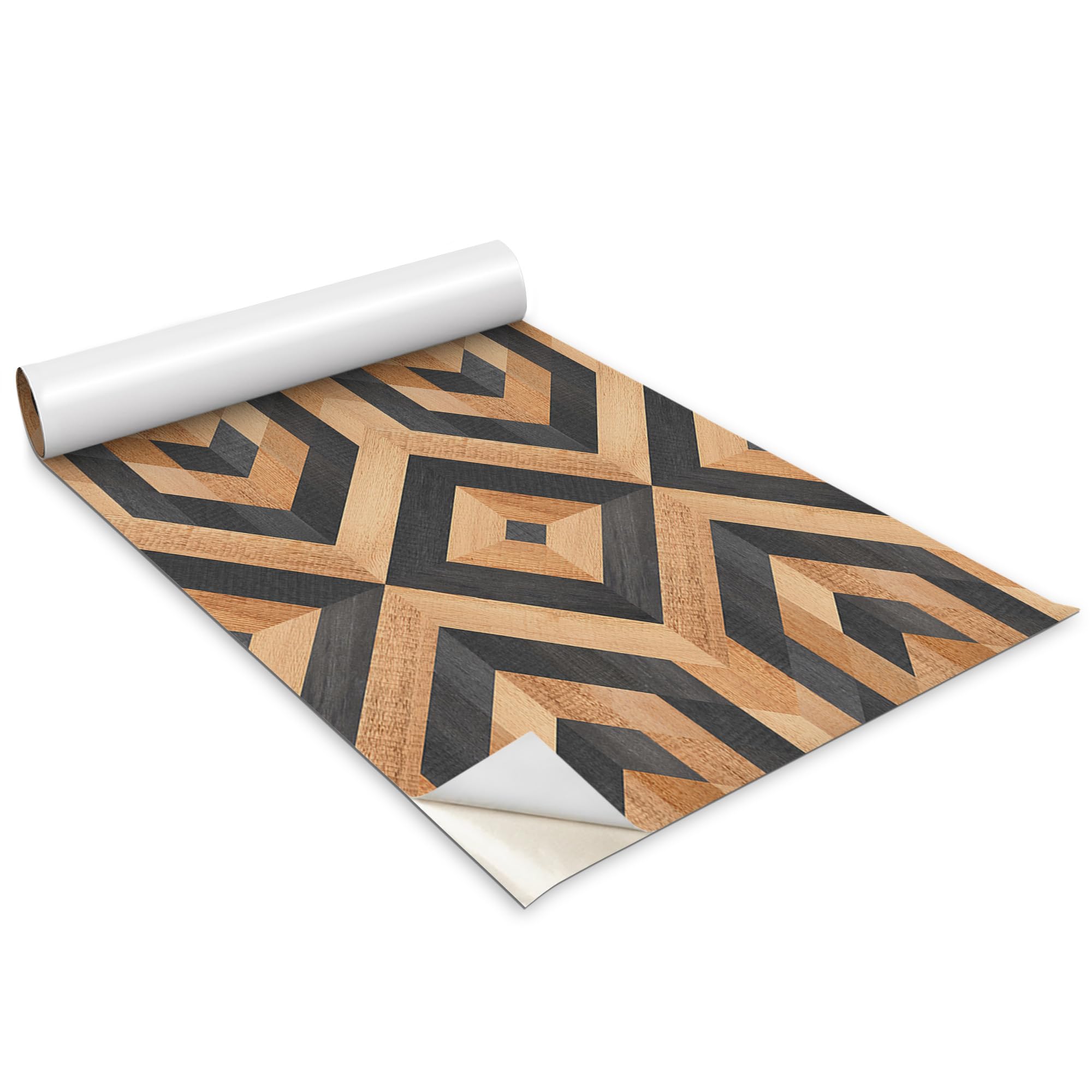 Vinilo decorativo mate Wallfluent con patrón geométrico realista texturizado