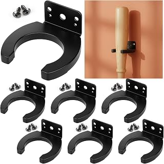 Hollowfly 6Pcs Baseball Bat Display Wall Mount Baseball Hanger Display Rack