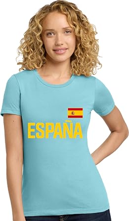 Go All Out Womens Team Spain Espana Pride Deluxe Soft T-Shirt
