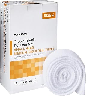 McKesson Tubular Elastic Retainer Net Dressing, Non-Sterile, Small Head, Medium Shoulder, Thigh, Size 6, 18 1/2 in x 25 yd, 1 Count, 1 Pack