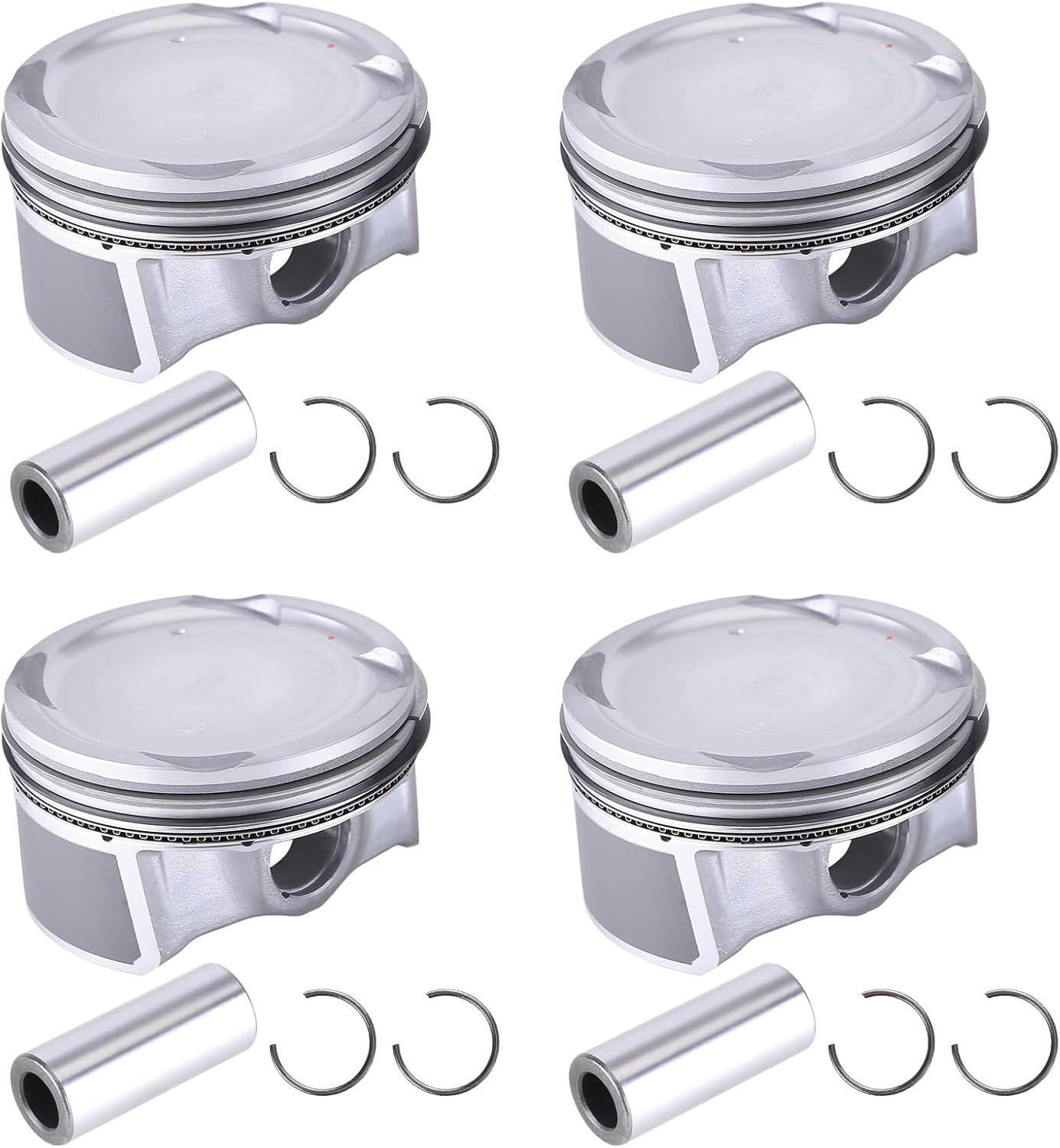 4Pcs Oversize +0.50MM Piston & Rings Set Compatible for Hyundai Elantra Tucson & for Kia Soul 2.0L 2014-2019, Engine Piston Ring & Piston Kit Replaces# 23041-2E100 230412E100