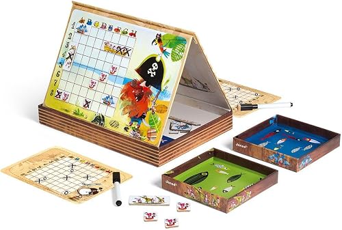 Janod - Batalla Naval Piratas - Juego de Mesa Hundir la Flota - Desde 5 Años, J02835