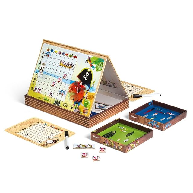 Janod - Batalla Naval Piratas - Juego de Mesa Hundir la Flota - Desde 5 Años, J02835