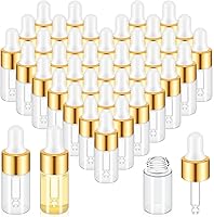 Vista 54 de 100 mini botellas de vidrio con gotero de aceite a granel, botellas vacías pequeñas esenciales transparentes, recipientes de muestra, frascos